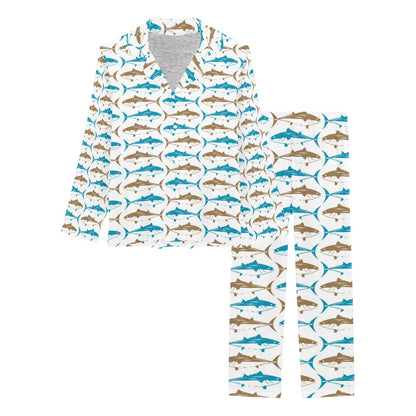 Tuna Fish Print Design LKS301 Women's Long Pajama Set