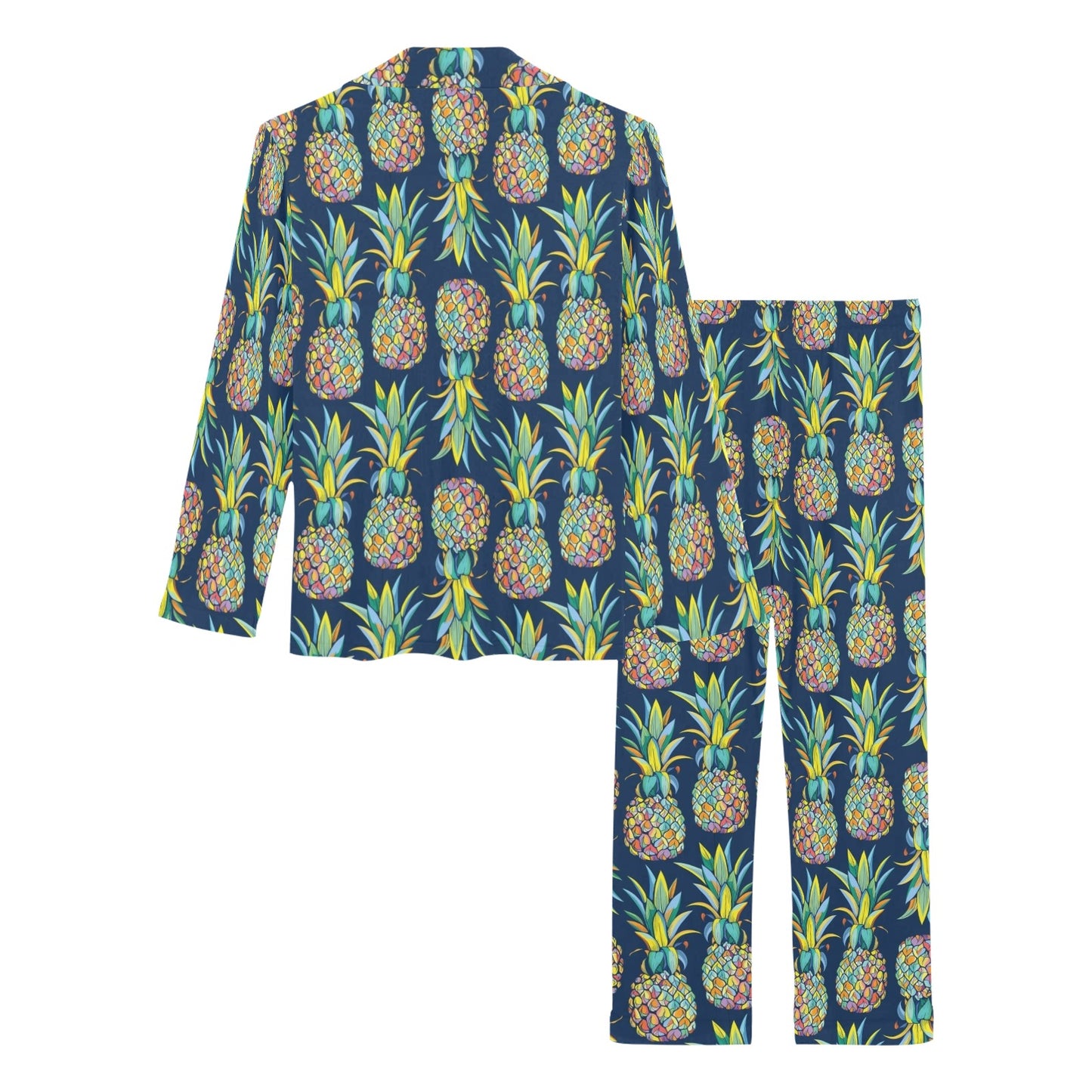 Pineapple Color Art Women's Long Pajama Set