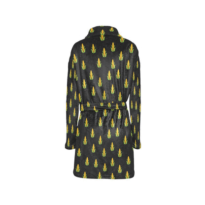 Corn Pattern Print Design 04 Women's Fleece Robe