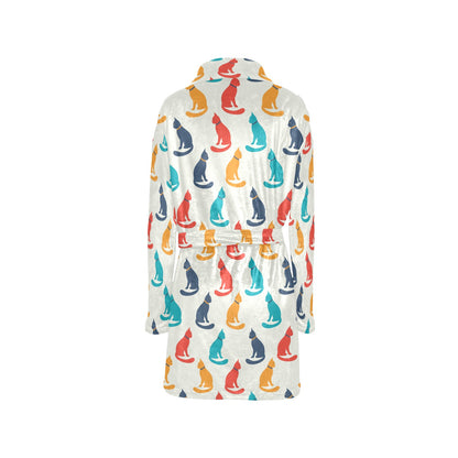 Cat Pattern Print Design 03 Women's Fleece Robe