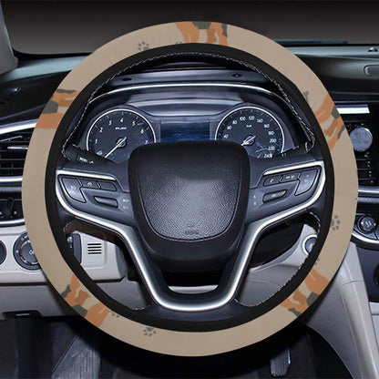 Yorkshire Terriers Print Design LKS305 Steering Wheel Cover with Elastic Edge