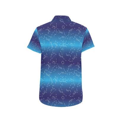 Virgo Print Design LKS302 Men Short Sleeve Button Up Shirt