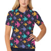 Angelfish Colorful Pattern Print Design 03 Women's Polo Shirt