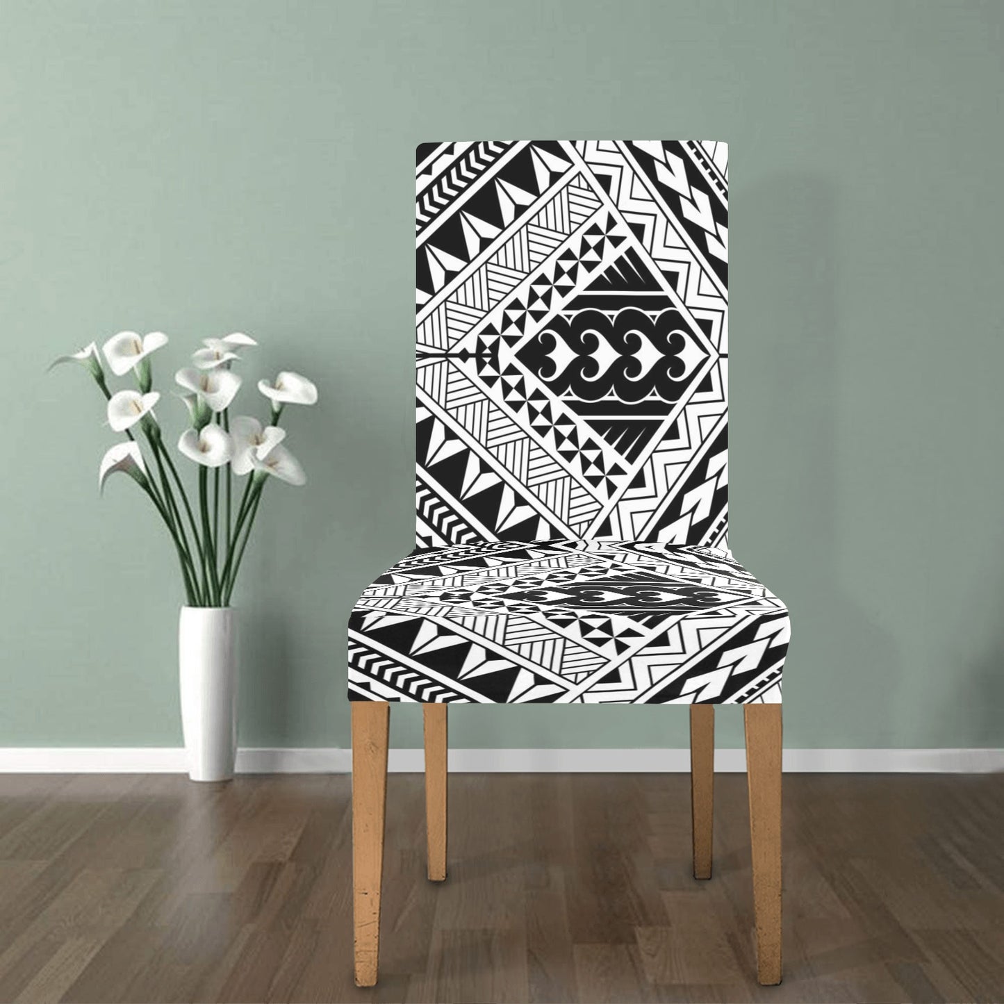 Samoan Tattoo Style Print Design LKS307 Dining Chair Slipcover