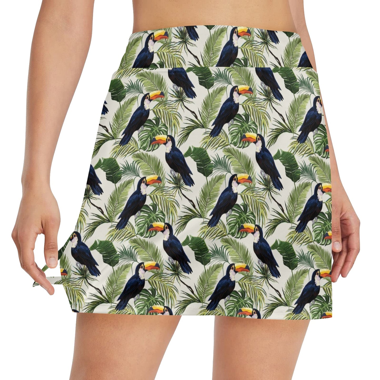 Toucan Print Design LKS308 17" Golf & Pickleball Skort with Pockets