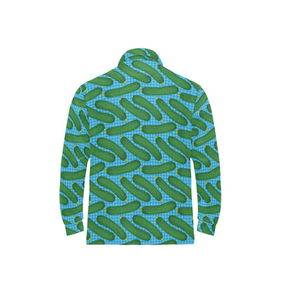 Zucchini Print Design LKS301 Long Sleeve Polo Shirt For Men's