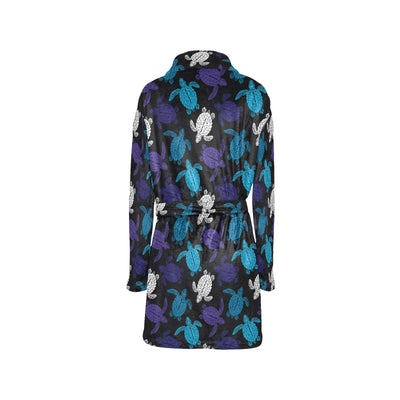 Sea Turtle Print Design LKS306 Women's Fleece Robe