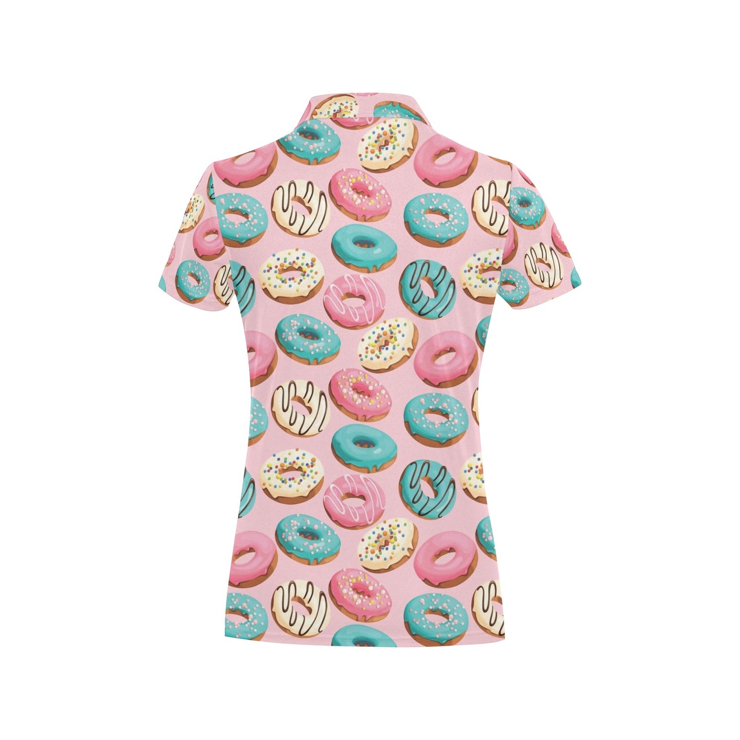 Donut Pattern Print Design DN06 Women's Polo Shirt