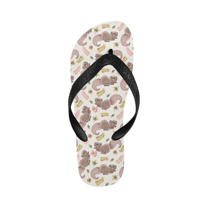 Squirrel Print Design LKS307 Flip Flops