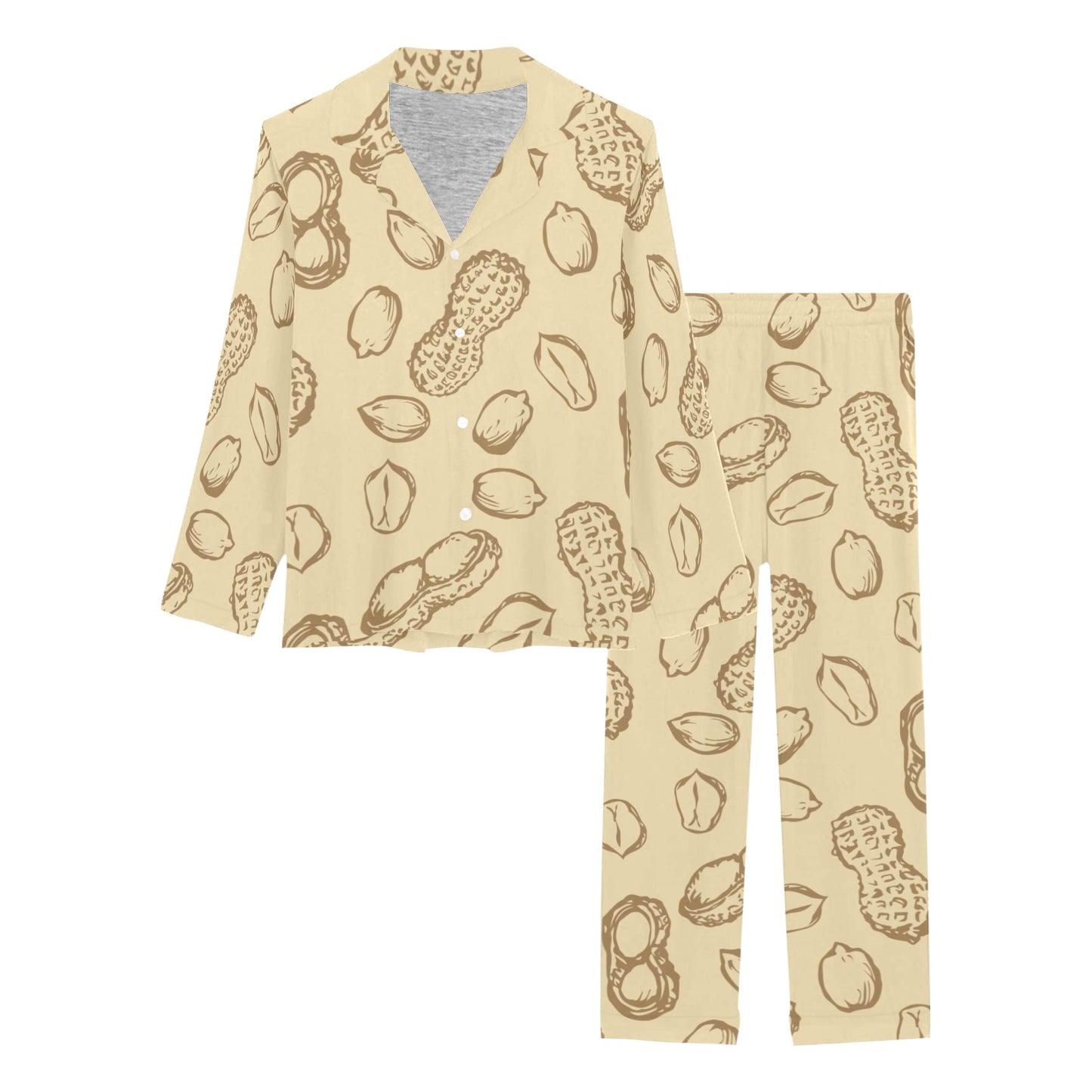 Peanut Pattern Print Design A02 Women's Long Pajama Set
