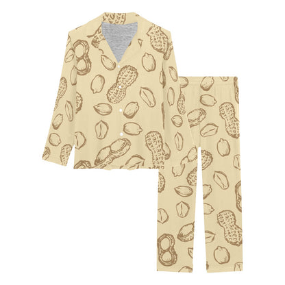 Peanut Pattern Print Design A02 Women's Long Pajama Set