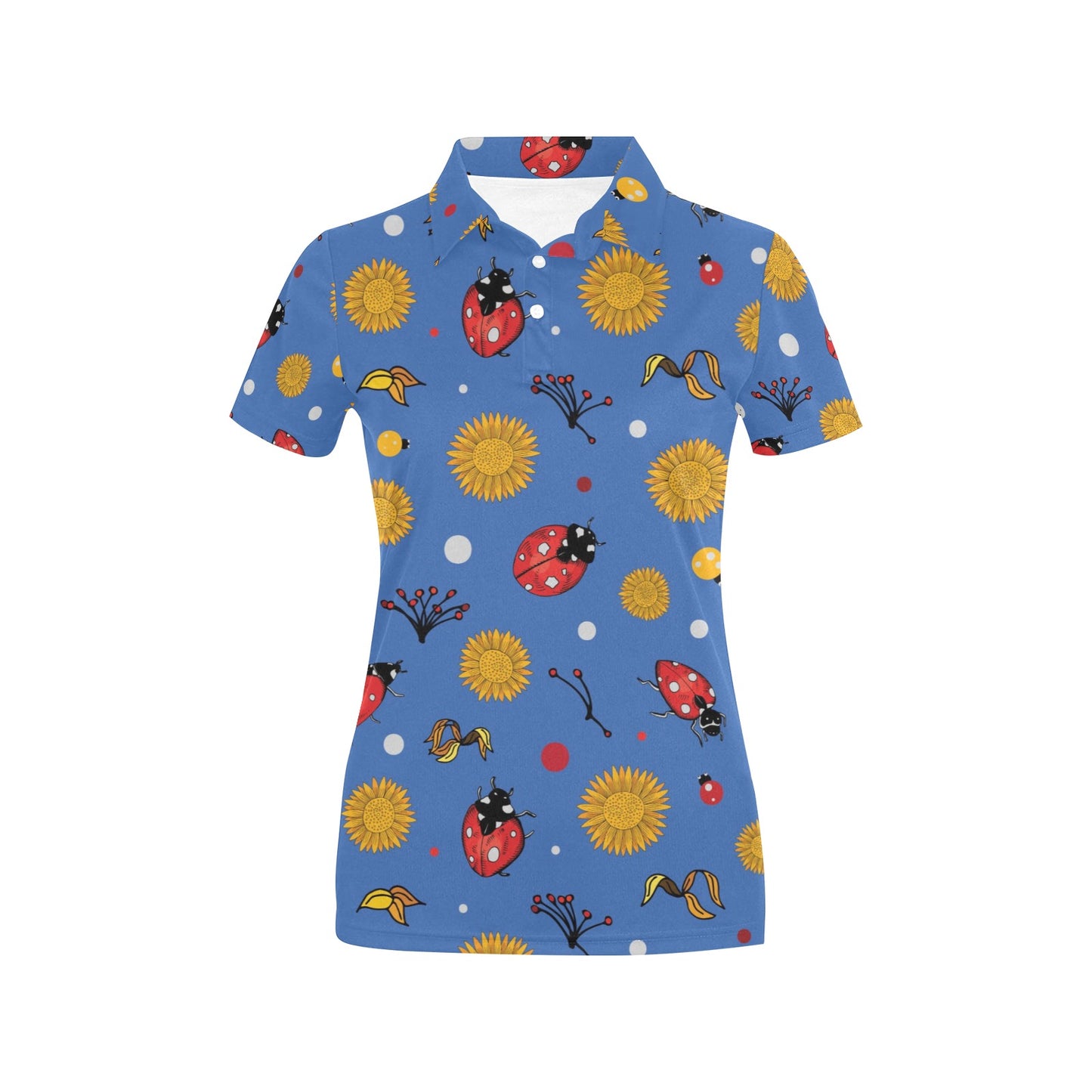 Ladybug Pattern Print Design 05 Women's Polo Shirt