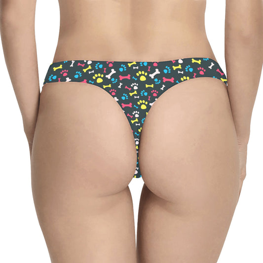 Paw Design Print Women's Thongs