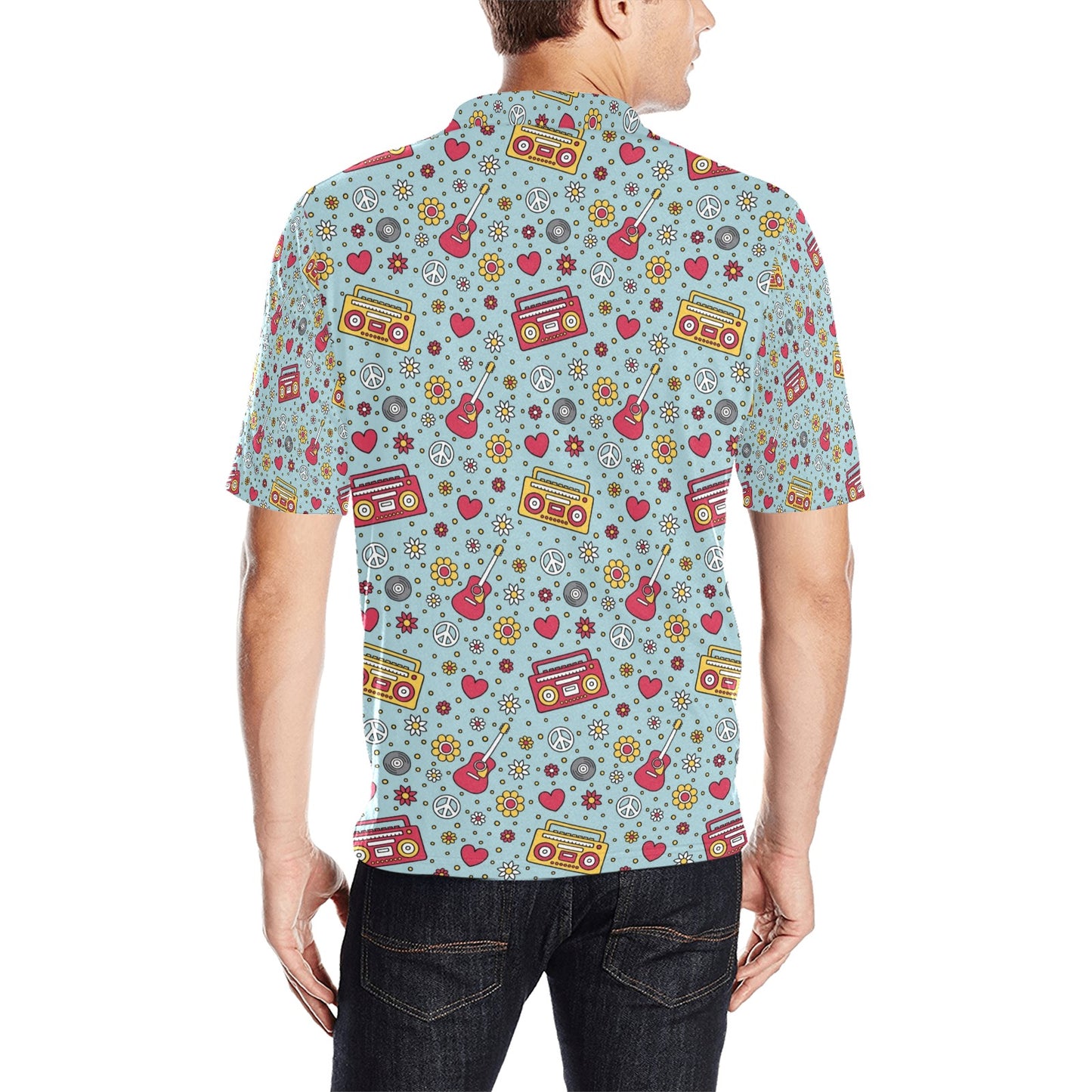Hippie Print Design LKS307 Men Polo Shirt