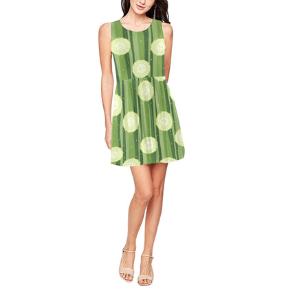 Cucumber Pattern Print Design CC03 Sleeveless Dress