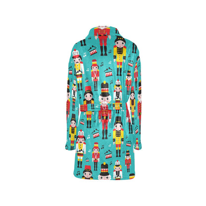 Nutcracker Pattern Print Design A03 Women's Fleece Robe