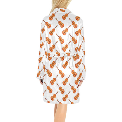 Violin Print Design LKS401 Women's Fleece Robe