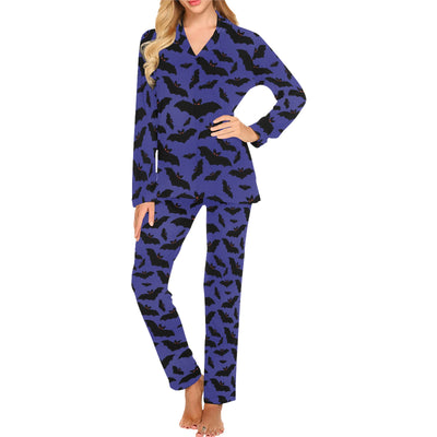 Bat Halloween Pattern Print Design 02 Women's Long Pajama Set