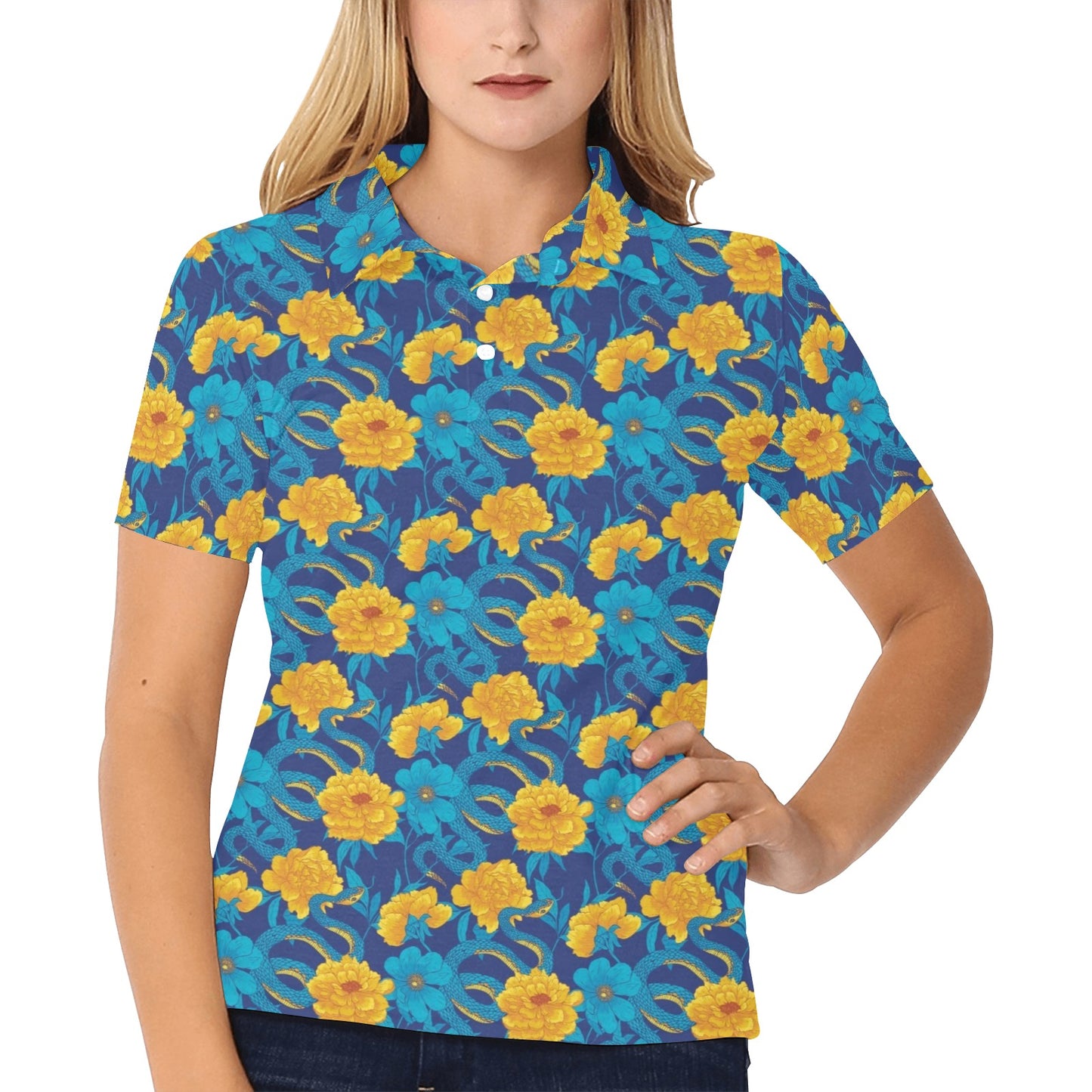 Boa Pattern Print Design 01 Women's Polo Shirt