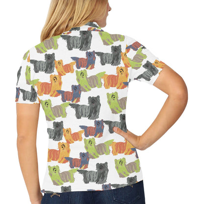 Skye Terriers Print Design LKS301 Women's Polo Shirt
