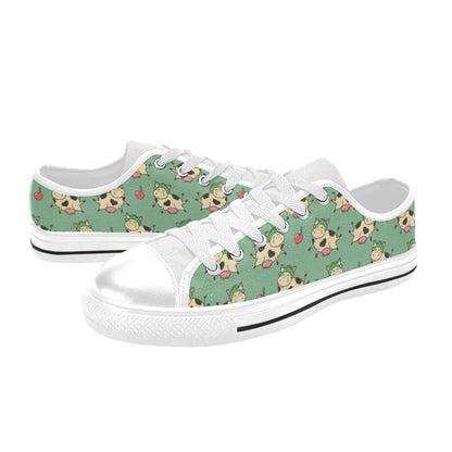 Cattle Print Design LKS402 Women's White Low Top Shoes