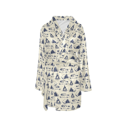 Campfire Pattern Print Design 01 Women's Fleece Robe