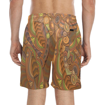 Maori Ornament Design Print Men's Swim Trunks Beach Shorts
