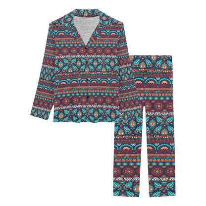 Suzani Print Design LKS302 Women's Long Pajama Set
