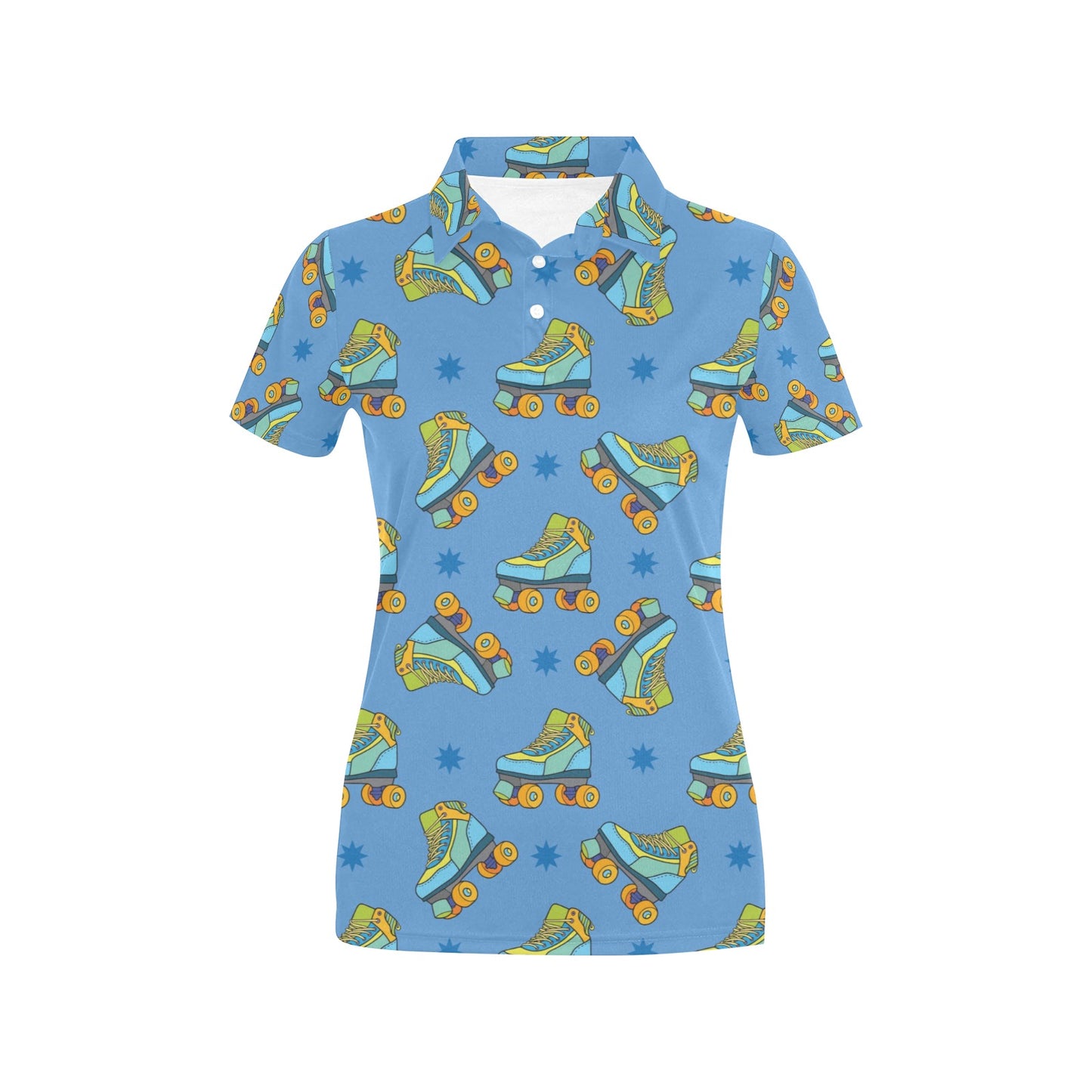 Roller skate Pattern Print Design A04 Women's Polo Shirt