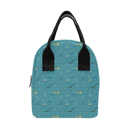 Scuba Driving Pattern Print Design LKS306 Insulated Lunch Bag