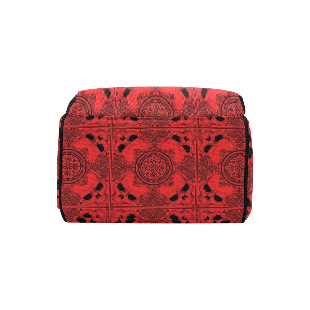Bandana Red Print Design LKS304 Diaper Bag Backpack