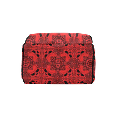 Bandana Red Print Design LKS304 Diaper Bag Backpack