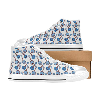 Banjo Print Design LKS401 Men's High Top Canvas Shoes