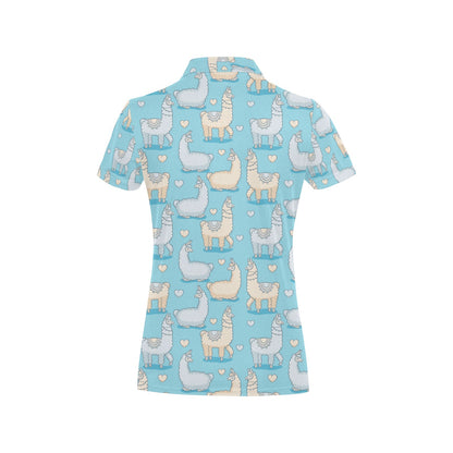 Alpaca Pattern Print Design 06 Women's Polo Shirt
