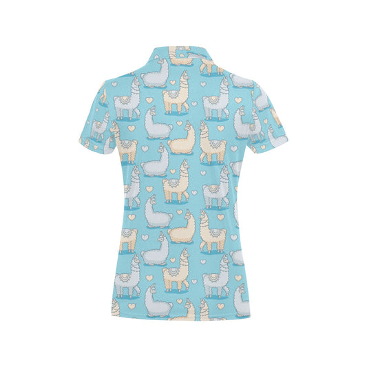 Alpaca Pattern Print Design 06 Women's Polo Shirt