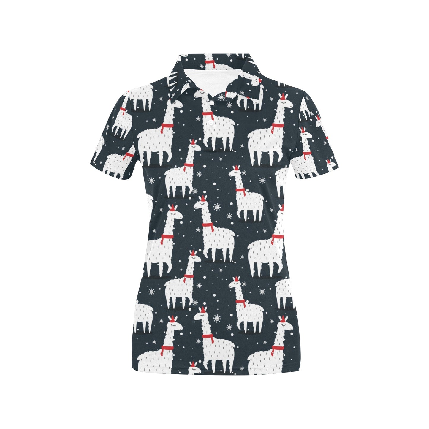 Alpaca Pattern Print Design 04 Women's Polo Shirt
