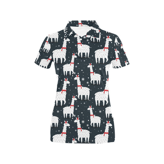 Alpaca Pattern Print Design 04 Women's Polo Shirt
