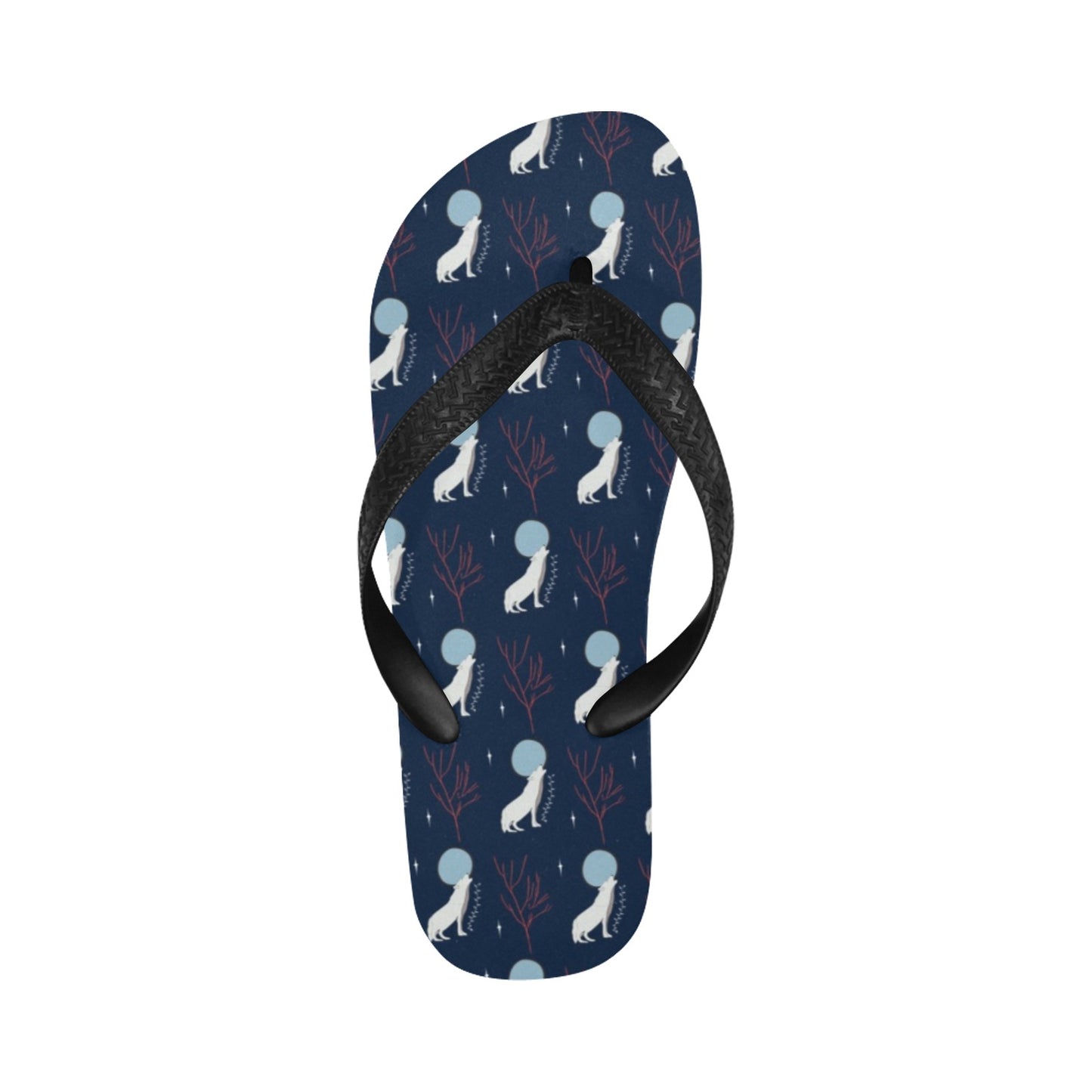 Wolf Moon Print Design LKS304 Flip Flops