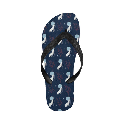 Wolf Moon Print Design LKS304 Flip Flops