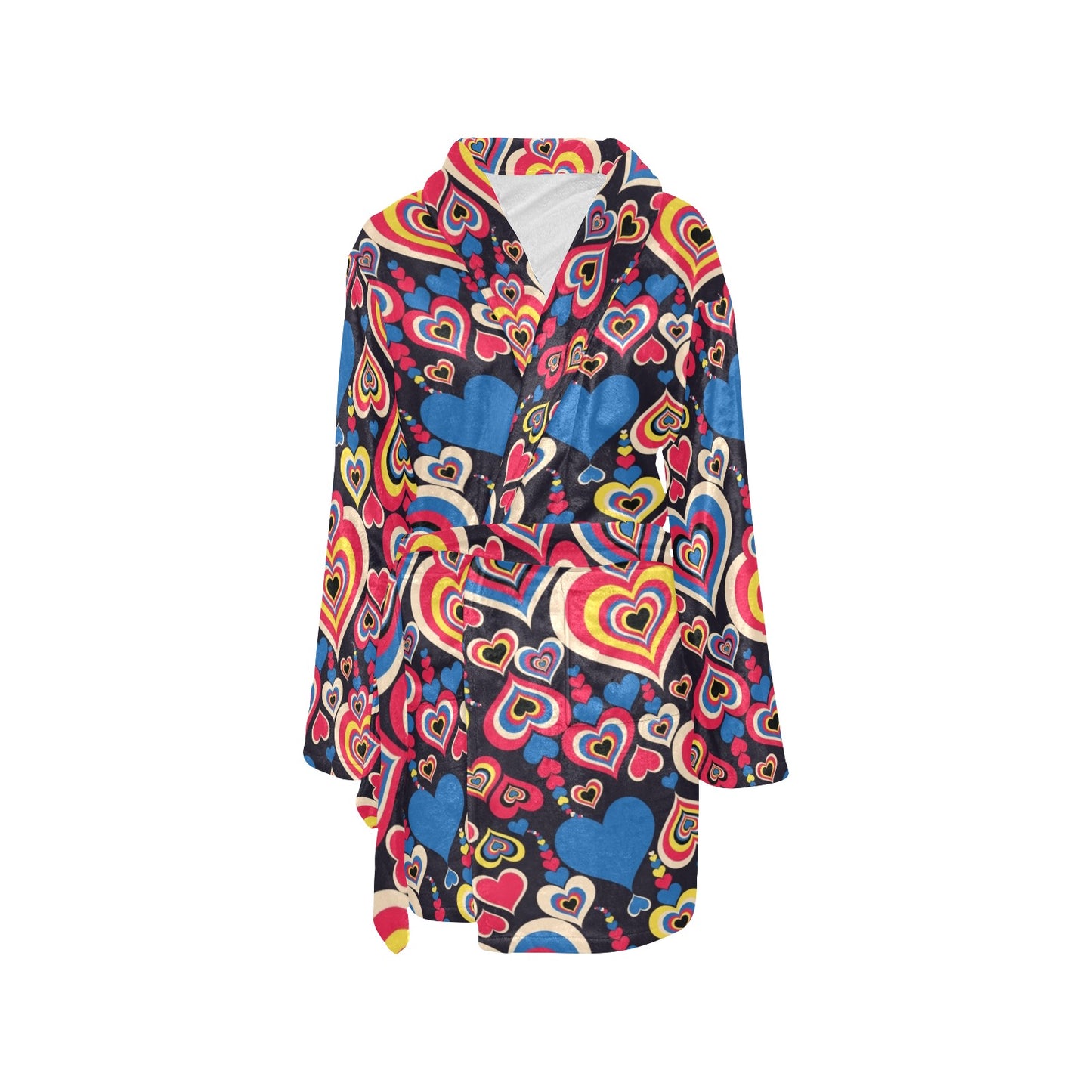 Heart Pattern Print Design HE08 Women's Fleece Robe