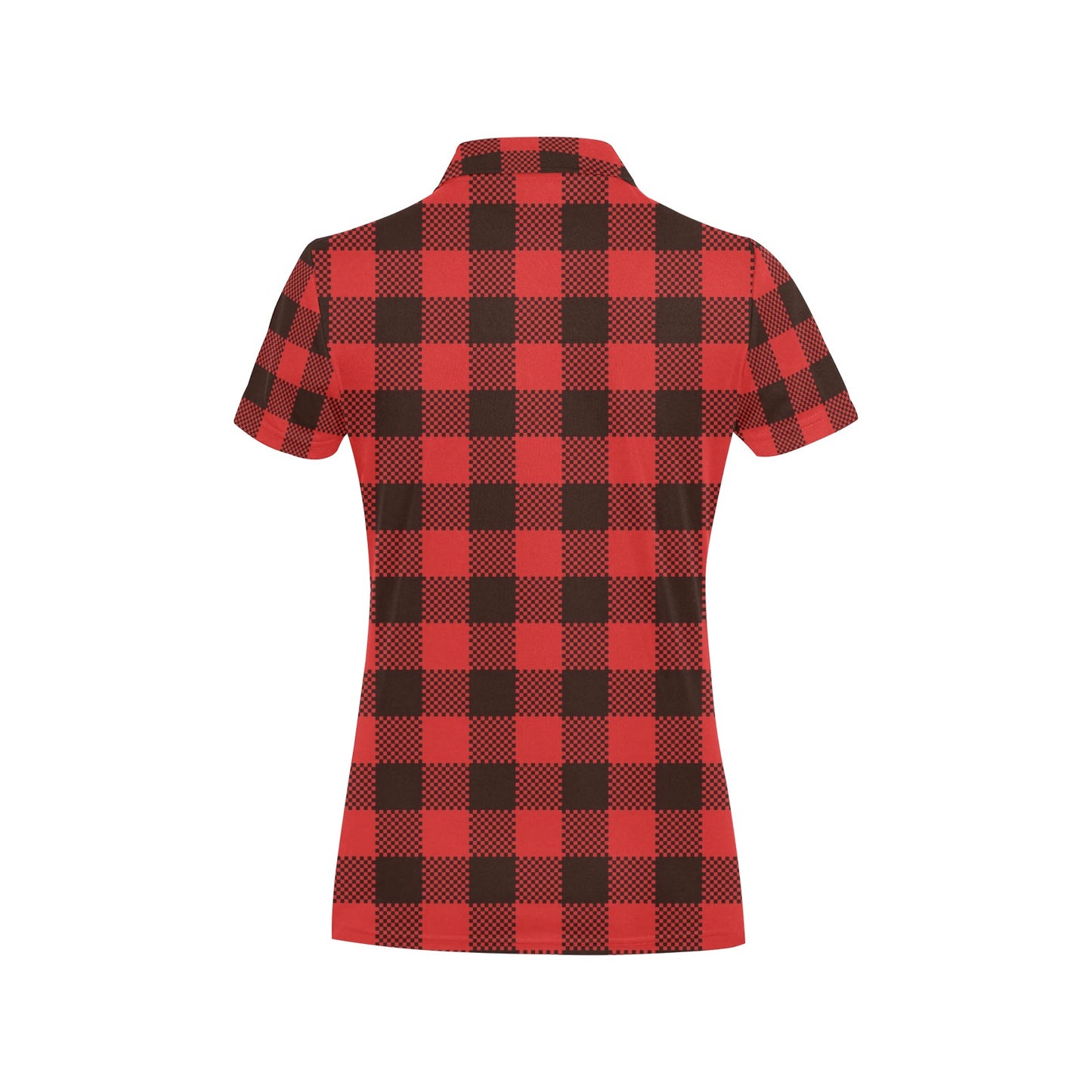 Buffalo check Red Pattern Print Design 05 Women's Polo Shirt