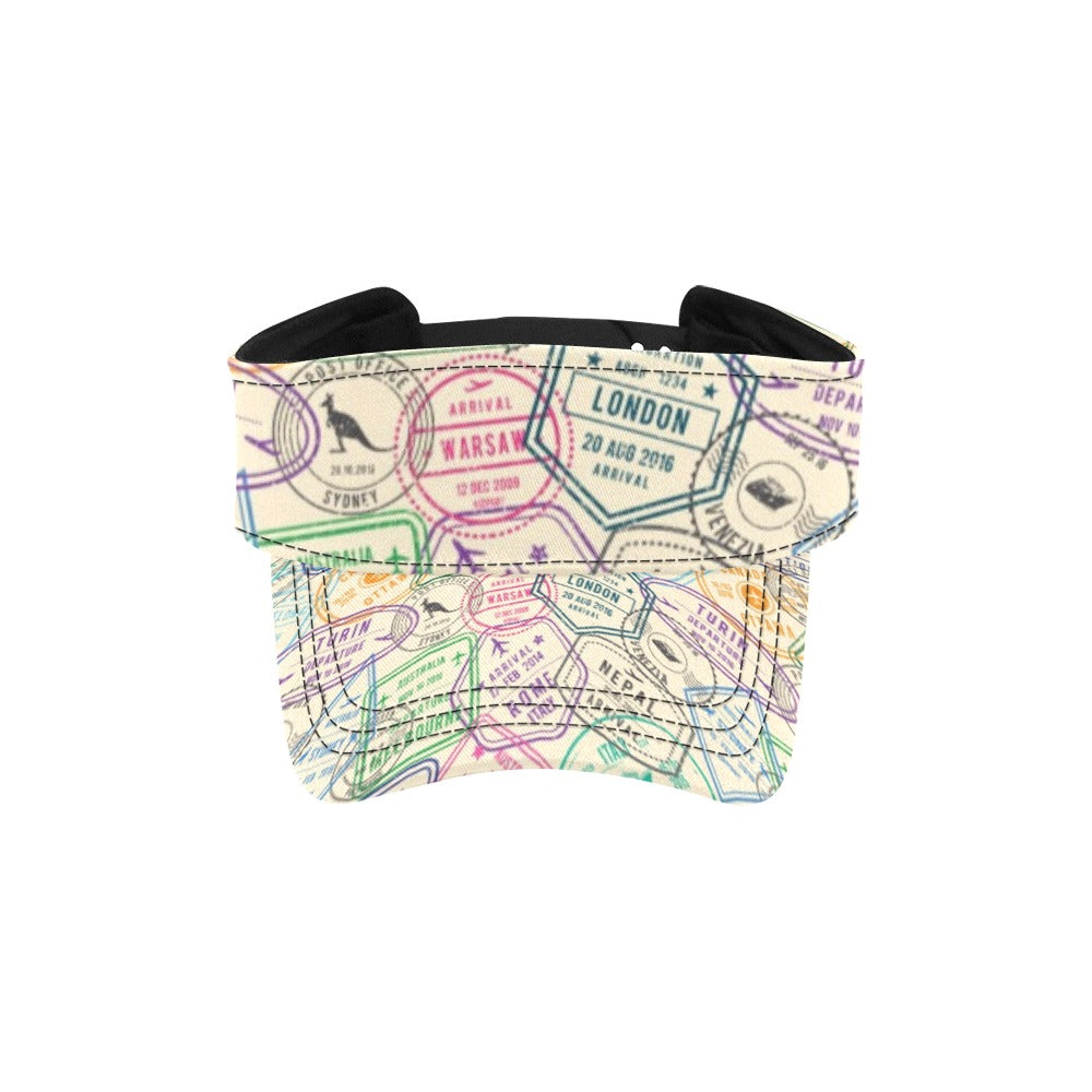 Travel Stamp Print Design LKS303 Unisex Sun Visor