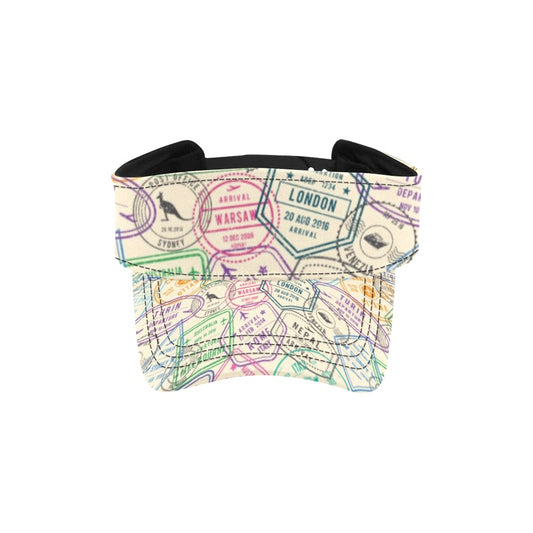 Travel Stamp Print Design LKS303 Unisex Sun Visor