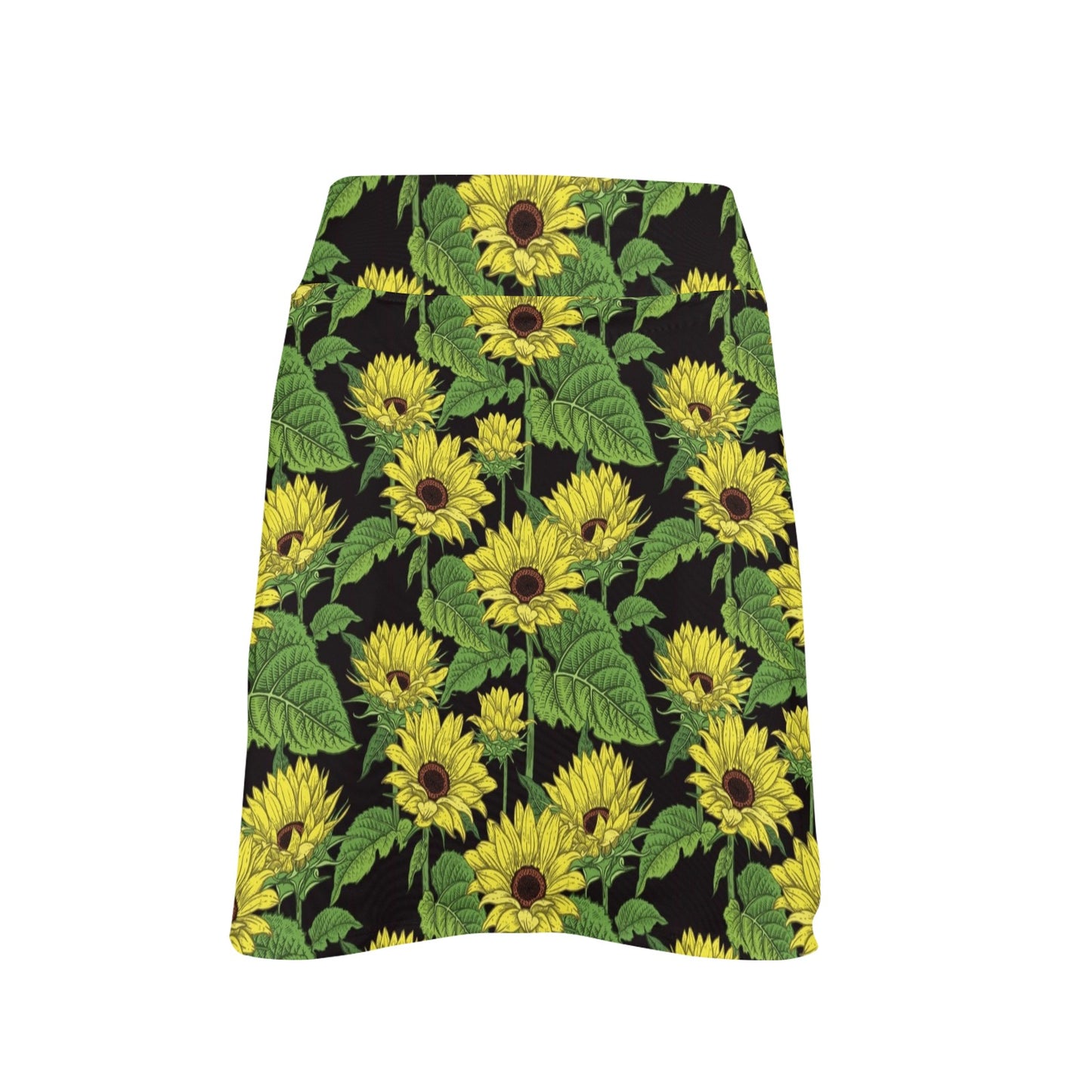 Sunflower Print Design LKS3010 17" Golf & Pickleball Skort with Pockets