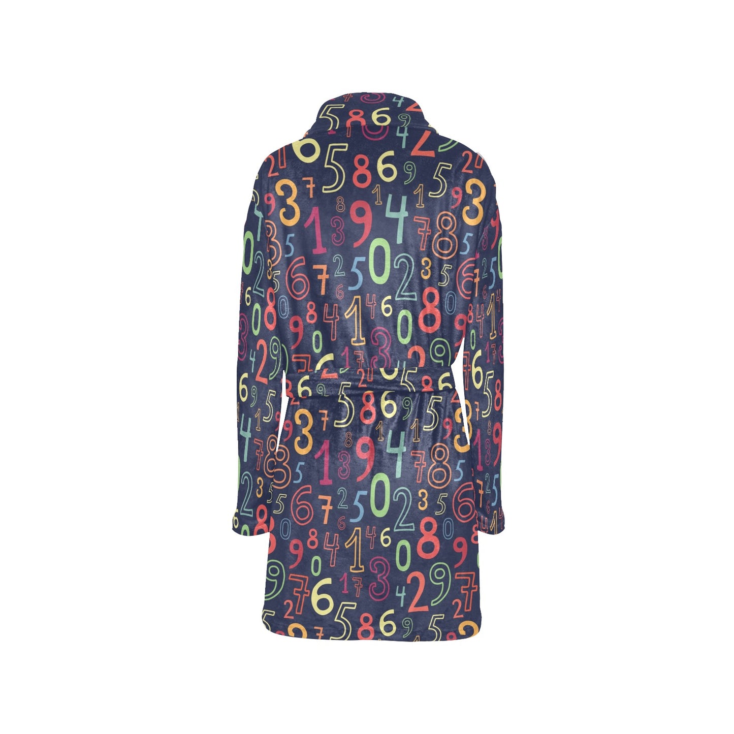 Number Pattern Print Design A01 Women's Fleece Robe