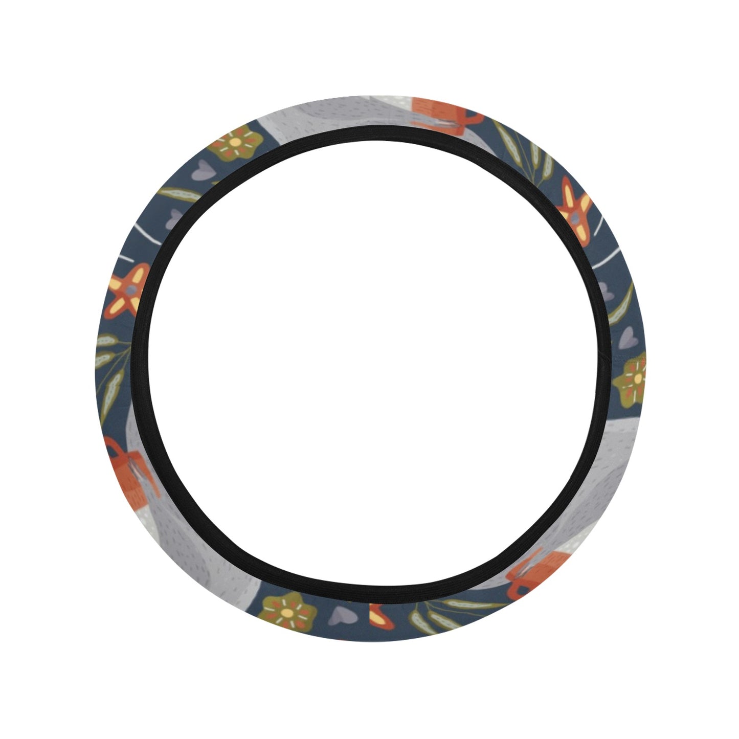 Sloth Print Design LKS303 Steering Wheel Cover with Elastic Edge