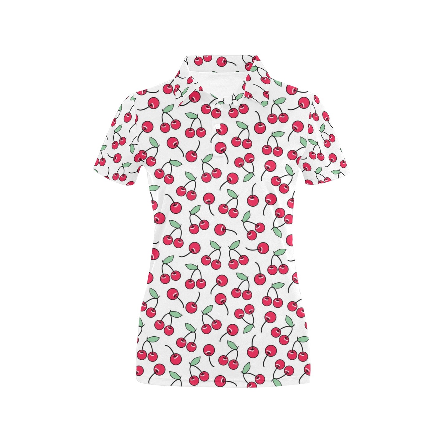 Cherry Pattern Print Design 03 Women's Polo Shirt