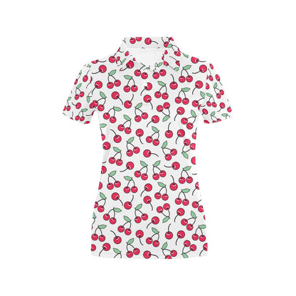 Cherry Pattern Print Design 03 Women's Polo Shirt