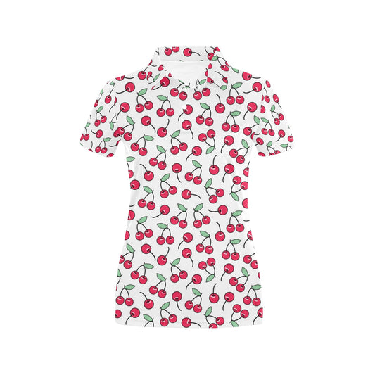 Cherry Pattern Print Design 03 Women's Polo Shirt