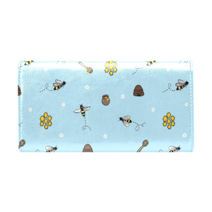 Honey Bee Print Design LKS307 Women's Trifold Wallet